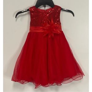 S. Square Little Girl Tank Top Dress Sequins Red Size 3T